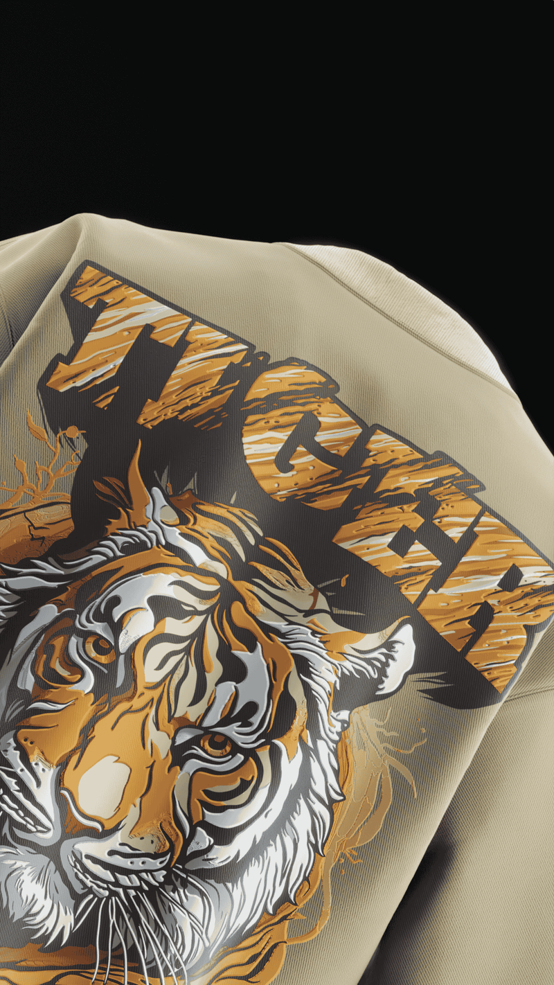 Wild Tiger Design Oversized T shirt