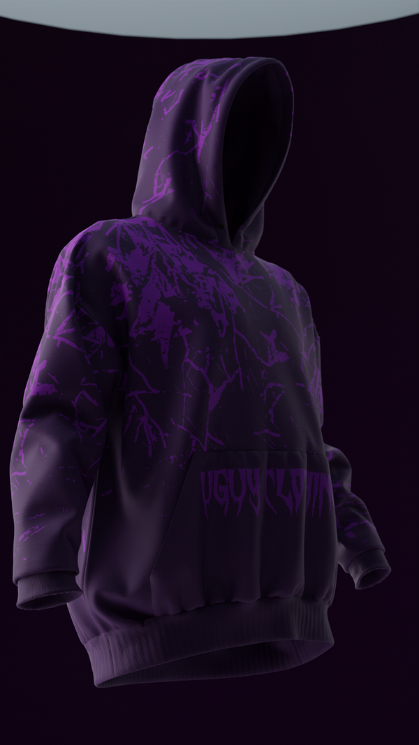 Purple Thunder Oversized Hoodie