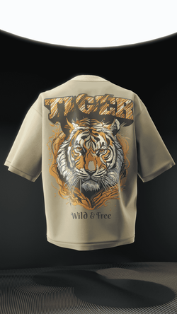 Wild Tiger Design Oversized T shirt